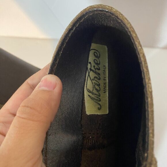 Markee Made in Italy Distressed Brown Leather Women's Knee-High Boots Size 7 - Picture 4 of 16